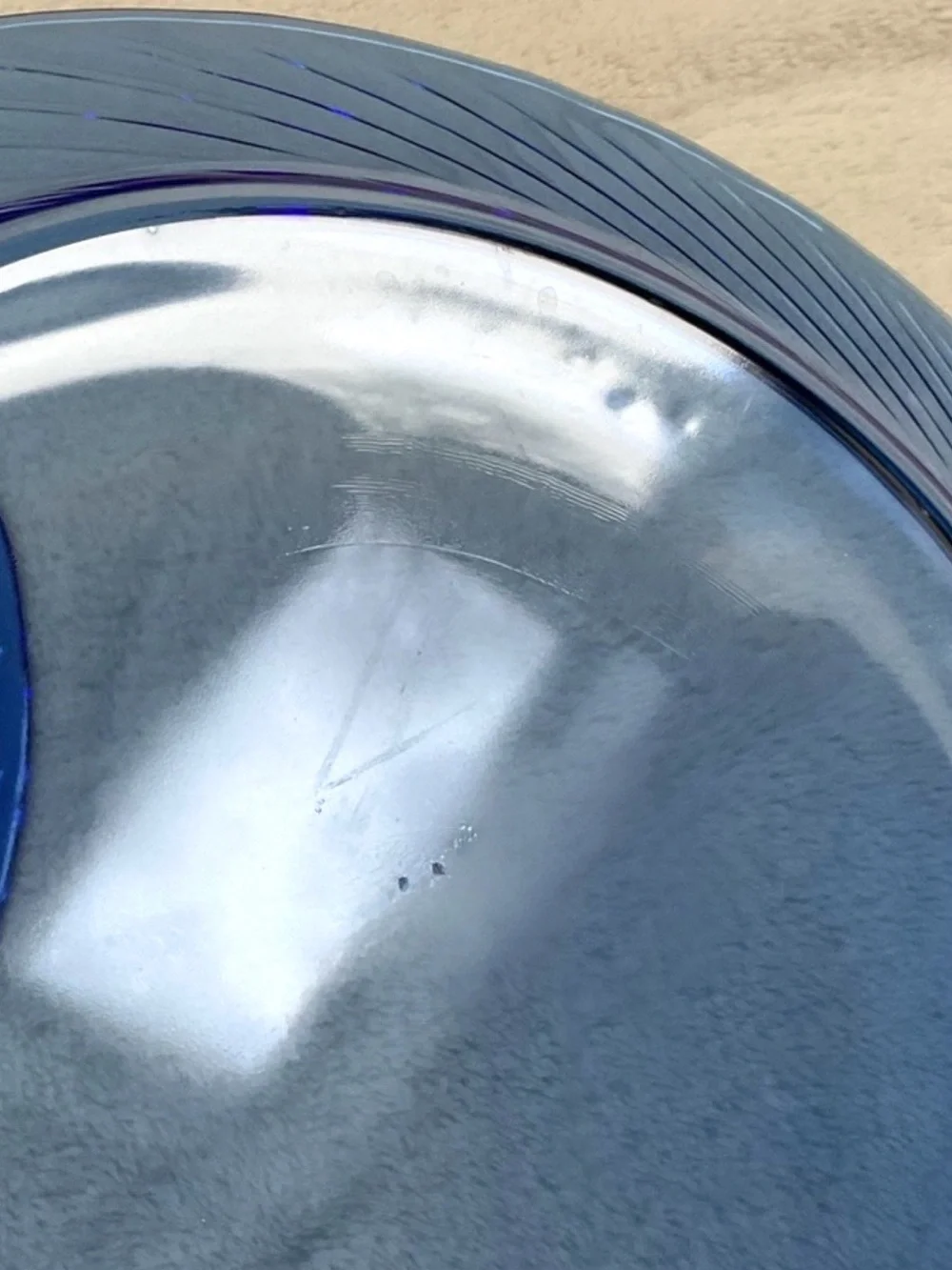 Vintage Pyrex Cobalt Blue Glass Charger Plates Set of 2 12” Ribbed Swirl